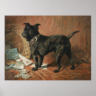 Ein unartiger schwarzer Mops von John Emms Poster