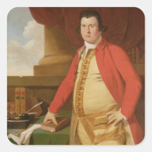 Ein unbekannter Mann, c.1764-69 (Öl auf Leinwand) Quadratischer Aufkleber