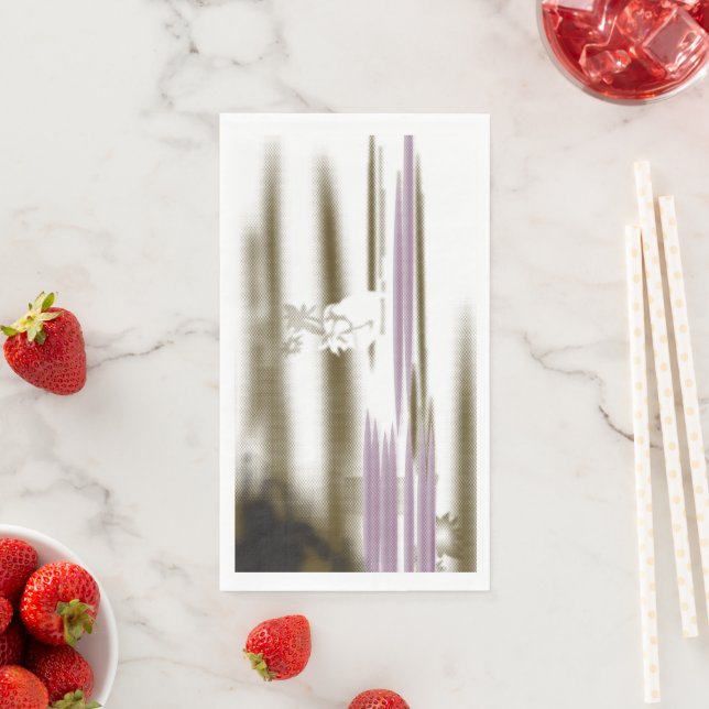 Ein unberührter See inmitten schneebedeckter Berge Serviette (Beispiel)