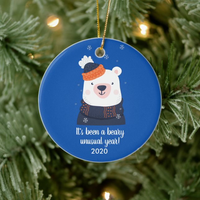 Ein ungewöhnliches Jahr der Biene, Sonnenbär 2020  Keramik Ornament (Baum)