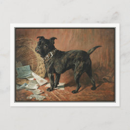 Ein unheimlich schwarzer Mops von John Emms Postkarte