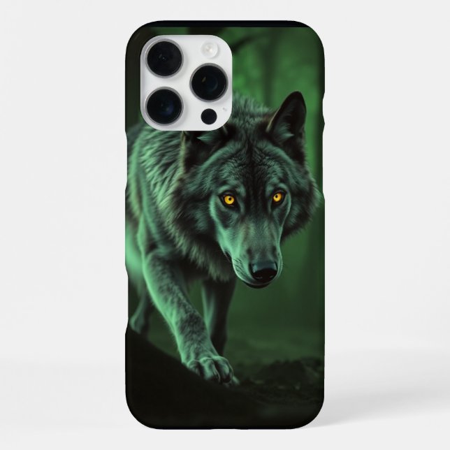 Ein unheimlicher Blick eines Nachtwolfs iPhone Hülle (Rückseite)