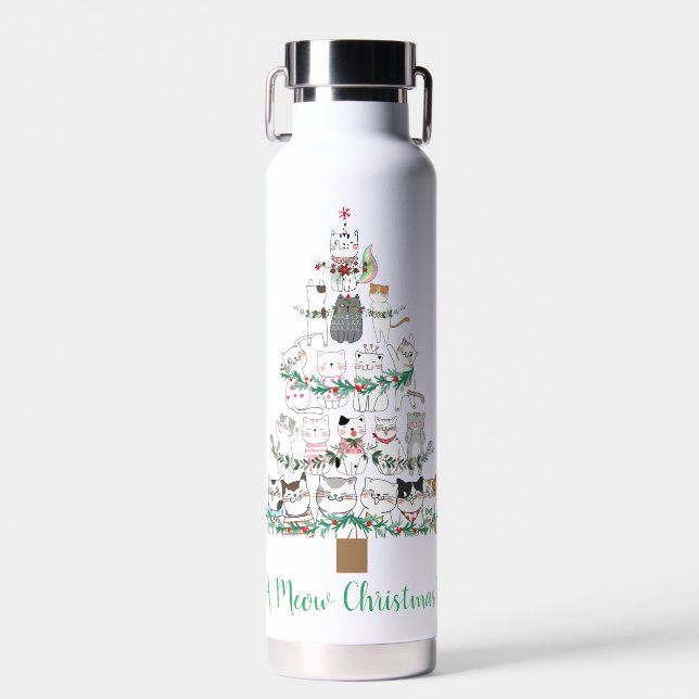 Ein unterschwelliger Weihnachtskatzenbaum Trinkflasche (Vorne)