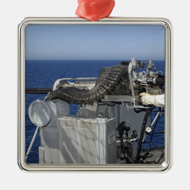 Ein US-Marine-Gunner-Partner Silbernes Ornament (Vorne)