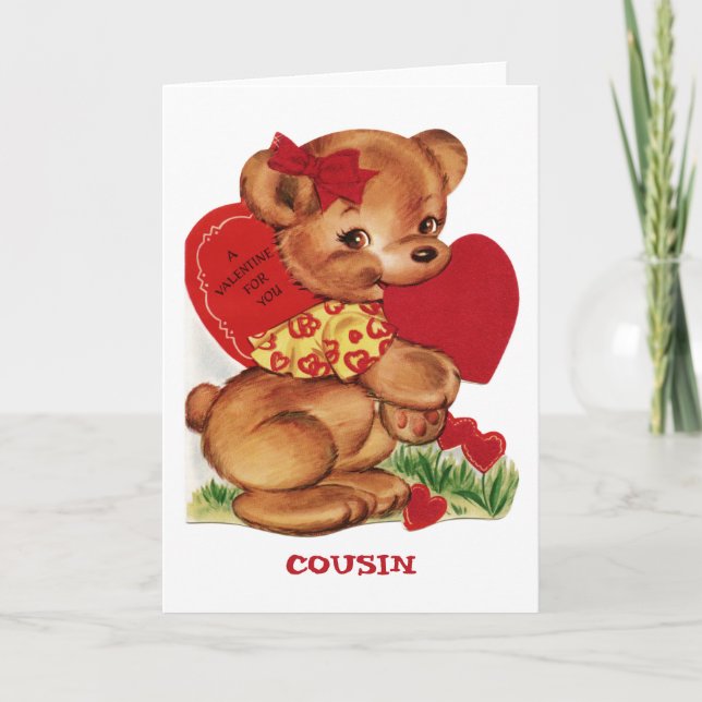 Ein Valentine für Sie Cousin-Gruß-Karte Feiertagskarte (Vorderseite)