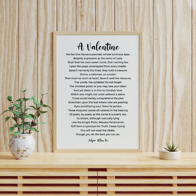 Ein Valentingedicht von Edgar Allan Poster (Von Creator hochgeladen)
