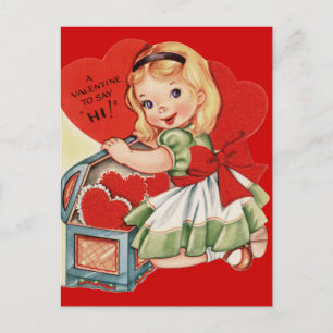 Ein Valentinsgruß zum Hallo sagen Feiertagspostkarte