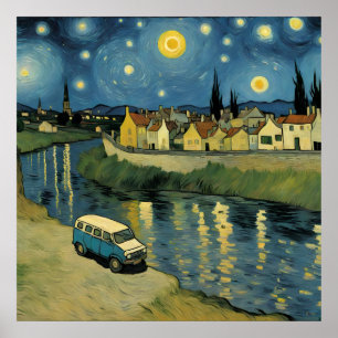Ein Van Down by River Van Gogh Parody Poster