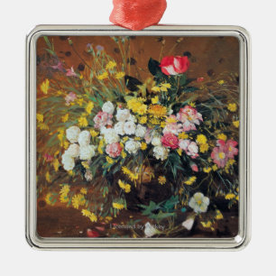 Ein Vase Blumen Ornament Aus Metall