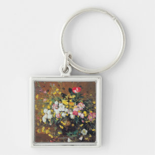 Ein Vase Blumen Schlüsselanhänger