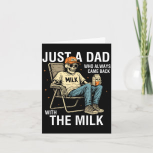 Ein Vater, der mit der Milch zum Vatertag zurückge Karte