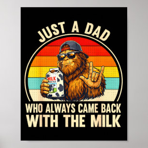 Ein Vater, der mit der Milch zum Vatertag zurückge Poster