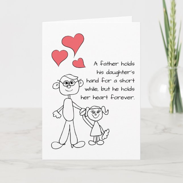 Ein Vater hält seine Tochter an der Hand Karte (Vorderseite)