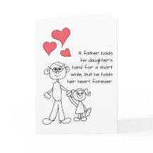 Ein Vater hält seine Tochter an der Hand