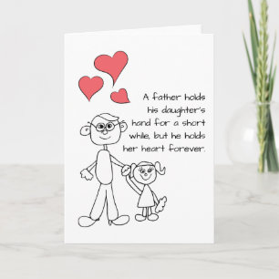 Ein Vater hält seine Tochter an der Hand Karte