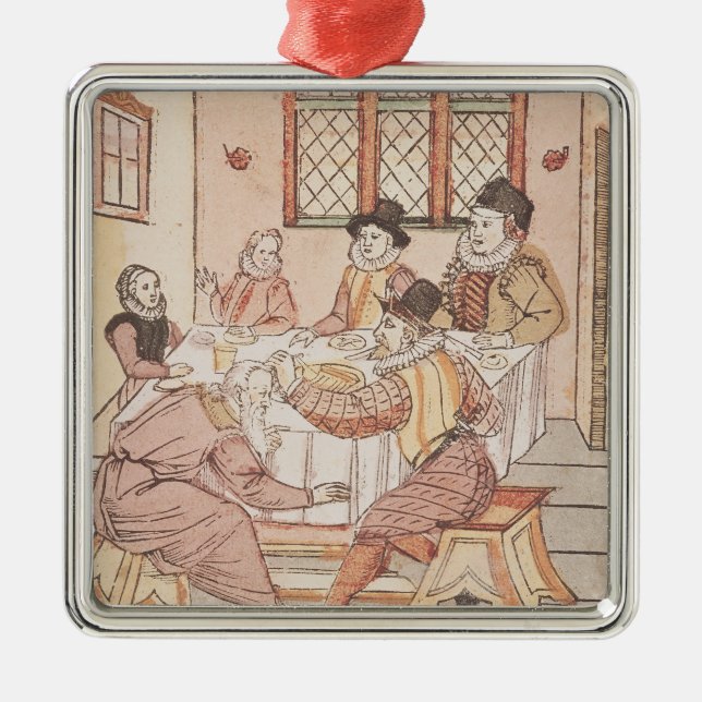 Ein Vater schlecht behandelt von seinem Sohn Silbernes Ornament (Vorne)