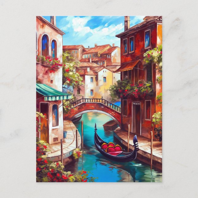Ein Venezianischer Traum Gondola am Canale Grande Postkarte (Vorderseite)