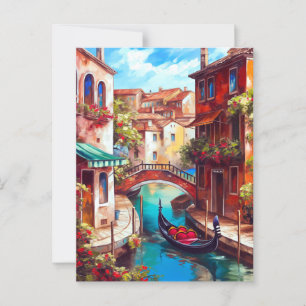 Ein venezianischer Traumgondel auf dem Canal Grand Postkarte