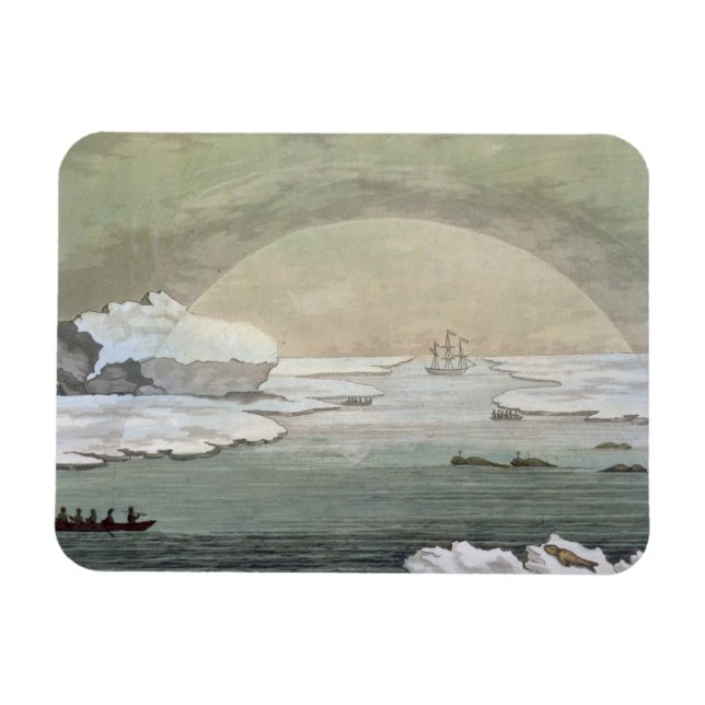 Ein vereistetes britisches Walboot wird von den US Magnet (Horizontal)