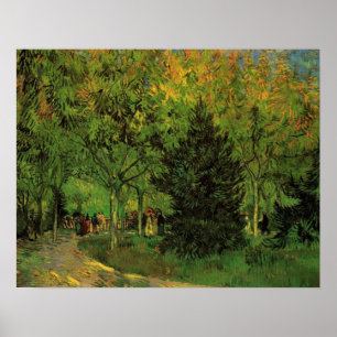 Ein Vergnügen im öffentlichen Garten in Arles Poster