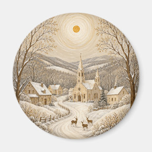 Ein vergoldeter Winterhafen Magnet