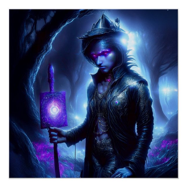 Ein verlorenes Soul wander den Nachtwald Poster (Vorderseite)