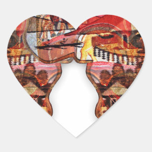 Ein vernetzter Kontinent: Die Dualität Afrikas Herz-Aufkleber