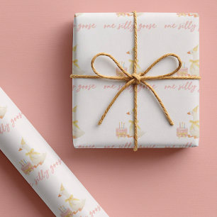 Ein verrückter Gans 1. Geburtstags-Geschenkpapier Geschenkpapier
