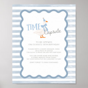 Ein verrückter Gans 1. Geburtstags-Zeitkapsel-Schi Poster