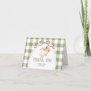 Ein verrückter Gänse-Geburtstag-Sage-Gingham Dankeskarte