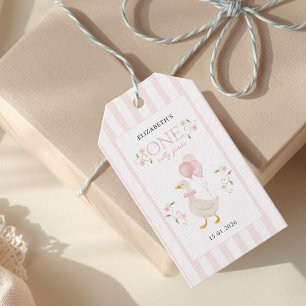 Ein verrücktes Gänsemädchen 1. Geburtstag Rosa Geschenkanhänger