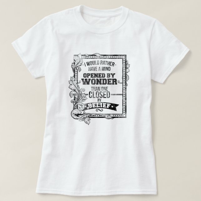 Ein Verstand geöffnet durch Wunder T-Shirt (Design vorne)