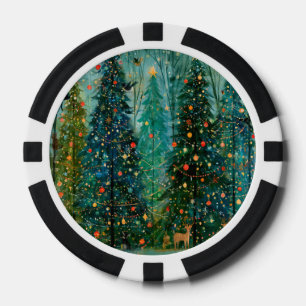 Ein verzauberter Märchen-Weihnachtswald Pokerchips