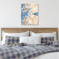 Ein verziertes Paisleymotiv in Blau und Braun, Dis