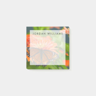 Ein Viceroy Butterfly auf Orange Zinnias Post-it Klebezettel