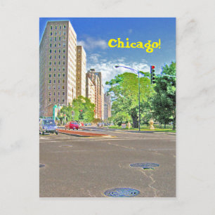 Ein vielbeschäftigter Chicago-Nachmittag Postkarte