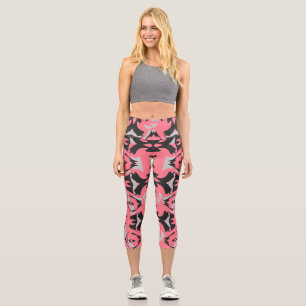 Ein vielfarbiges trendiges Stoffmuster nahtlos Mus Capri Leggings
