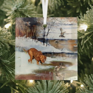 Ein vielseitiger Aristokrat in Ungarisch Vizsla Ornament Aus Glas
