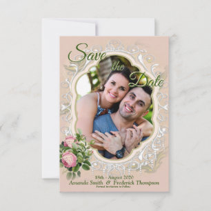 Ein viktorianischer Buschgarten Grünes Save-the-Da Save The Date