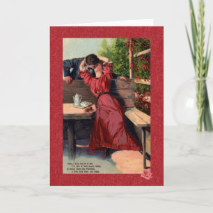 Ein viktorianischer Postkarten-Grußkarte Kuss Karte