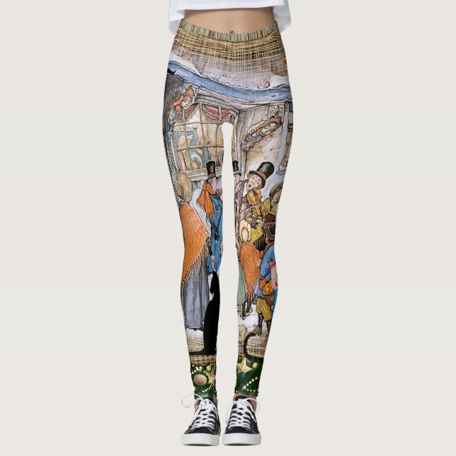 Ein Vintager Kunstdruck Leggings (Vorderseite)