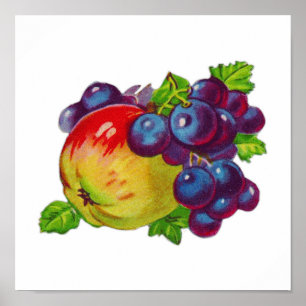 Ein Vintages Apfelfrucht, hervorragend für die Küc Poster