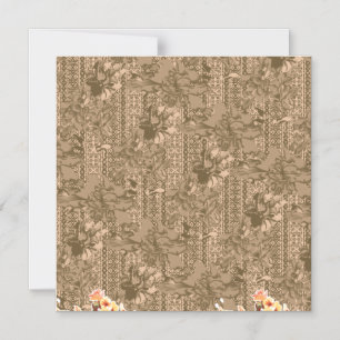 Ein Vintages Blumenmuster mit aufwändiger brauner  Magneteinladung