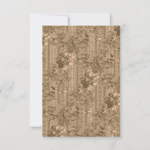 Ein Vintages Blumenmuster mit aufwändiger brauner RSVP Karte