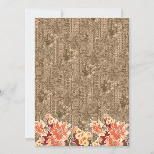 Ein Vintages Blumenmuster mit aufwändiger brauner Save The Date