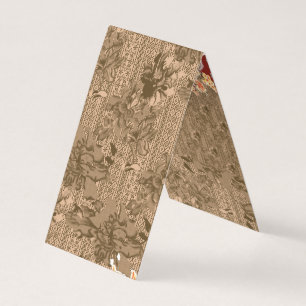 Ein Vintages Blumenmuster mit aufwändiger brauner  Visitenkarten