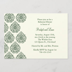 Ein Vintages Damask Probe Dinner Einladung