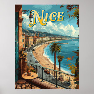 Ein Vintages Nizza, Frankreich Poster