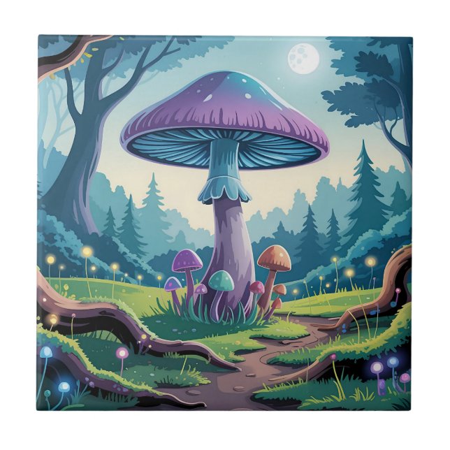 Ein violetter Pilz Fliese (Vorderseite)
