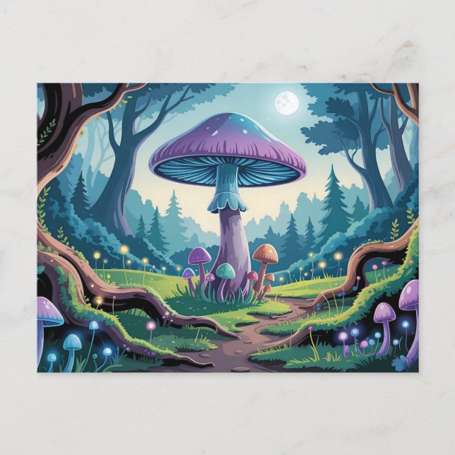 Ein violetter Pilz Postkarte (Vorderseite)